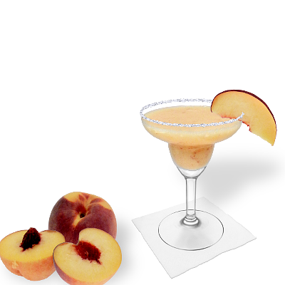 Frozen Peach Margarita with individual decoration